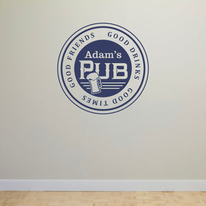 Custom Name Bar Sticker Pub Name Wall Decal Personalized