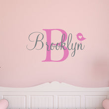 Load image into Gallery viewer, Personalized Name With Bird Wall Decal