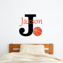 Load image into Gallery viewer, Basketball Name Wall Decal - Basketball Sticker - Custom Name - Personalized Name