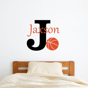 Basketball Name Wall Decal - Basketball Sticker - Custom Name - Personalized Name