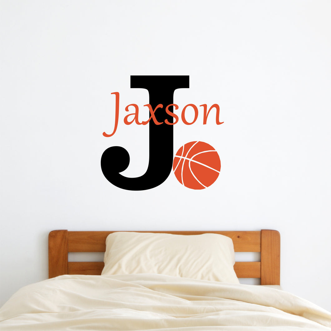 Basketball Name Wall Decal - Basketball Sticker - Custom Name - Personalized Name