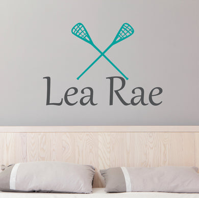 Lacrosse Wall Decal Lacrosse Sticker Custom Name - Name Sticker - Name Wall Decal