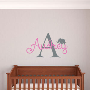 Personalized Name Elephant Wall Decal