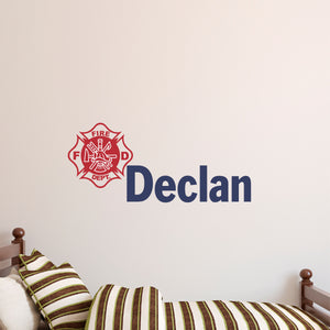 Personalized Name Firefighter Wall Decal