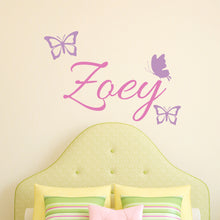 Load image into Gallery viewer, Personalized Name &amp; Butterflies Wall Decal