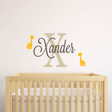 Load image into Gallery viewer, Personalized Name Baby Giraffe Wall Decal
