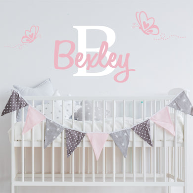 Butterfly Sticker Butterfly Decal Name Sticker Butterfly Name Wall Decal