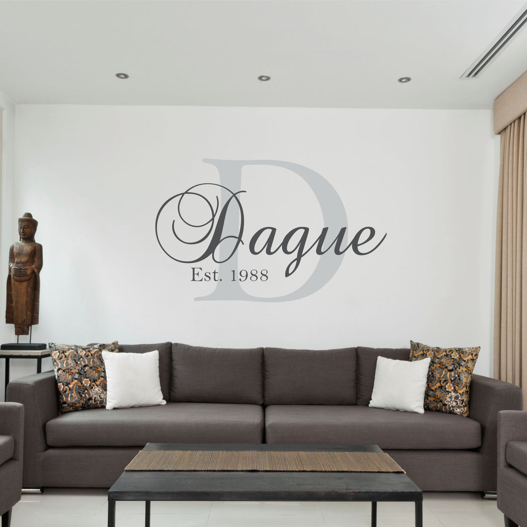 Family Name Wall Decal - Custom Family Name Decal - Family Name Sticker