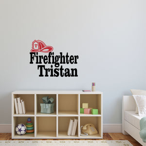 Personalized Name Firefighter Wall Decal