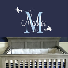 Load image into Gallery viewer, Personalized Name Airplane Wall Decal