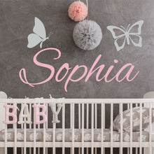 Load image into Gallery viewer, Butterfly Sticker Butterfly Decal Name Sticker Butterfly Name Wall Decal