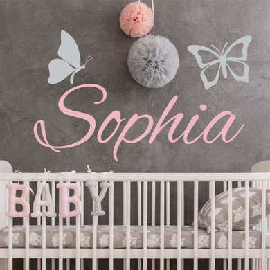 Butterfly Sticker Butterfly Decal Name Sticker Butterfly Name Wall Decal