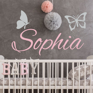 Butterfly Sticker Butterfly Decal Name Sticker Butterfly Name Wall Decal