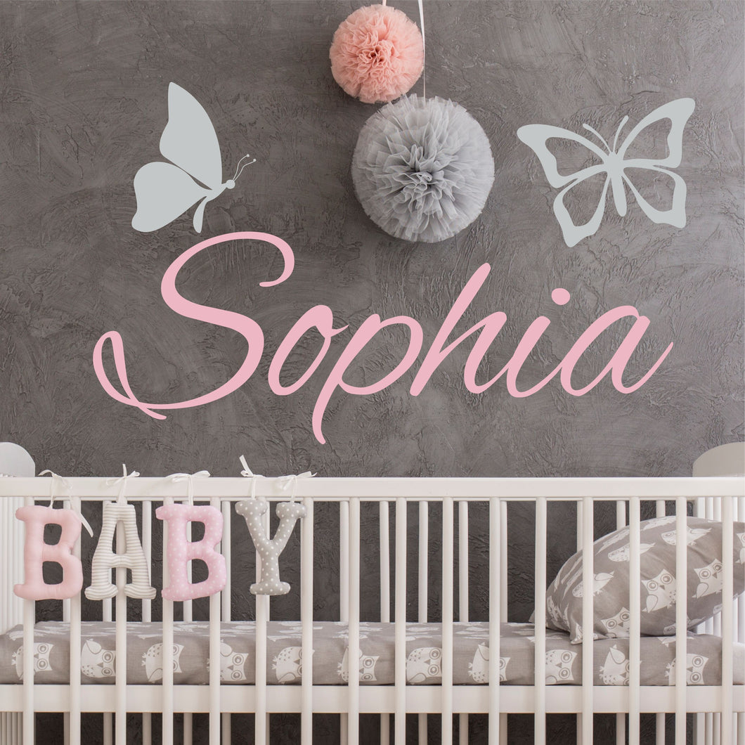 Butterfly Sticker Butterfly Decal Name Sticker Butterfly Name Wall Decal