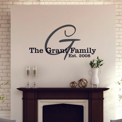 Family Name Wall Decal - Custom Family Name Decal - Family Name Sticker