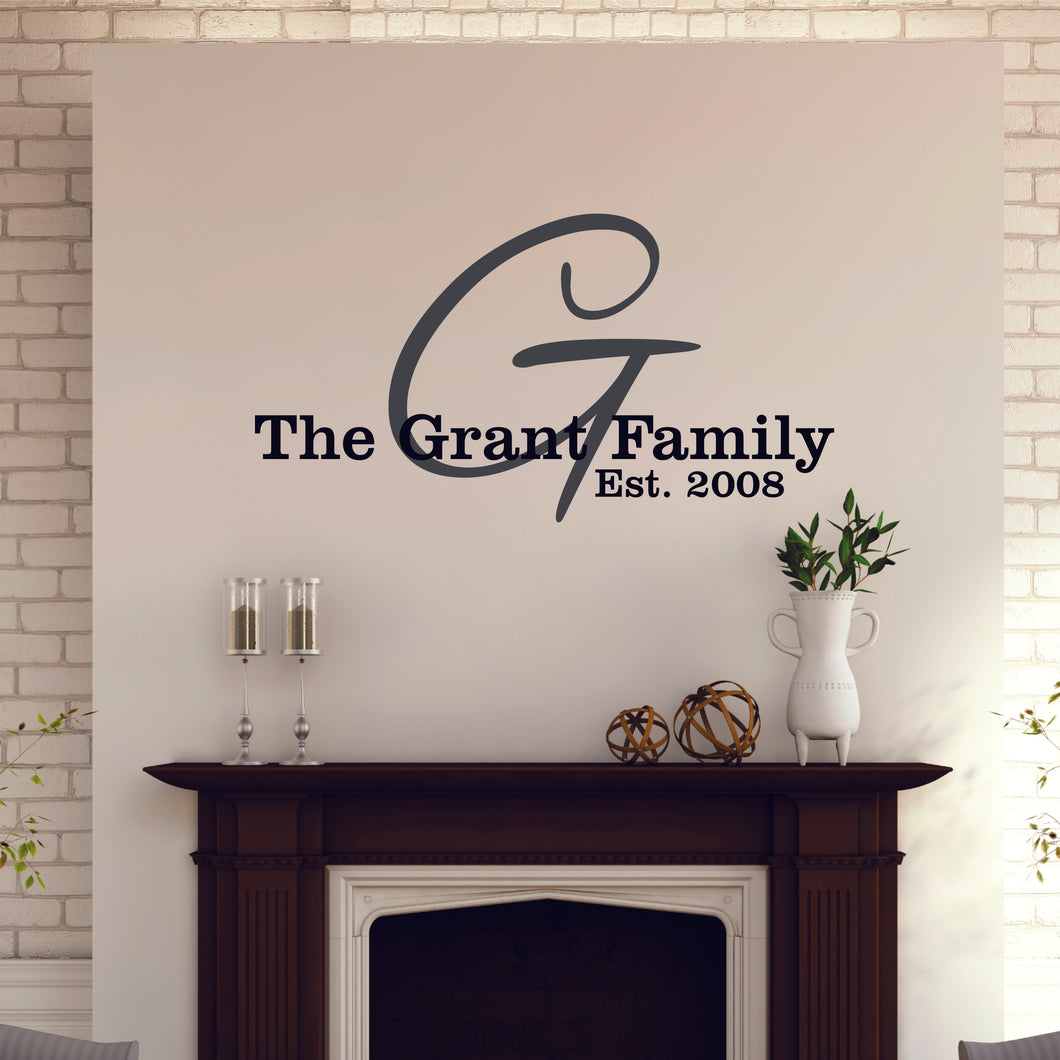 Family Name Wall Decal - Custom Family Name Decal - Family Name Sticker