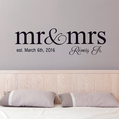 Personalized Mr & Mrs Name Wall Decal