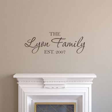 Family Name Wall Decal - Custom Family Name Decal - Family Name Sticker