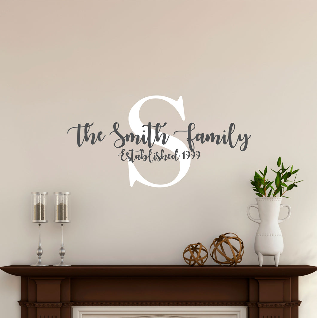 Family Name Wall Decal - Custom Family Name Decal - Family Name Sticker