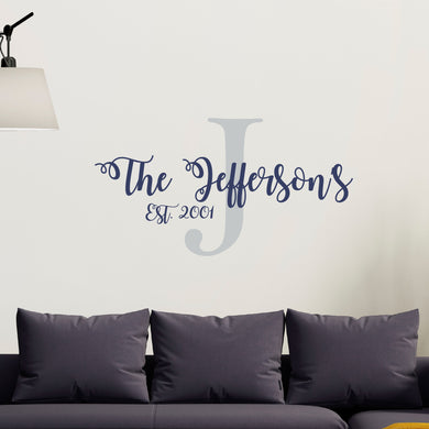 Family Name Wall Decal - Custom Family Name Decal - Family Name Sticker