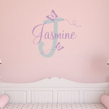 Load image into Gallery viewer, Butterfly Sticker Butterfly Decal Name Sticker Butterfly Name Wall Decal