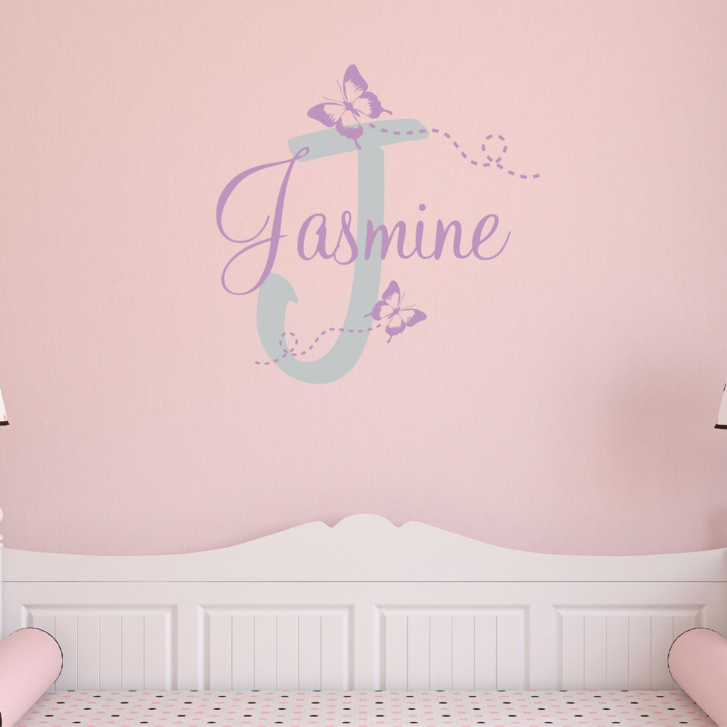 Butterfly Sticker Butterfly Decal Name Sticker Butterfly Name Wall Decal