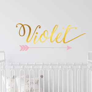 Personalized Name With Arrow Wall Decal