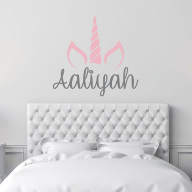 Unicorn Sticker Wall Decal Custom Name - Name Sticker - Name Decal