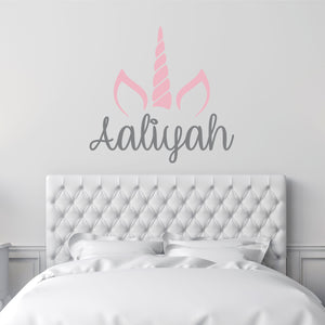 Unicorn Sticker Wall Decal Custom Name - Name Sticker - Name Decal