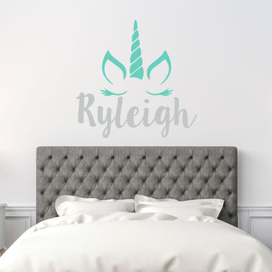 Unicorn Sticker Wall Decal Custom Name - Name Sticker - Name Decal