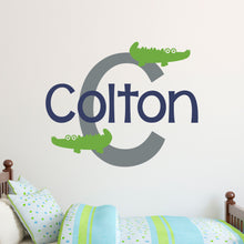 Load image into Gallery viewer, Personalized Name Alligator Wall Decal