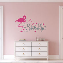 Load image into Gallery viewer, Personalized Name Flamingo Wall Decal