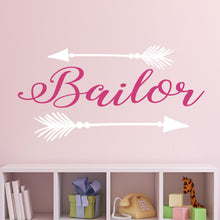 Load image into Gallery viewer, Personalized Name With Arrows Wall Decal
