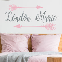Load image into Gallery viewer, Personalized Name With Arrows Wall Decal