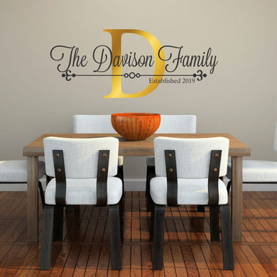 Family Name Wall Decal - Custom Family Name Decal - Family Name Sticker