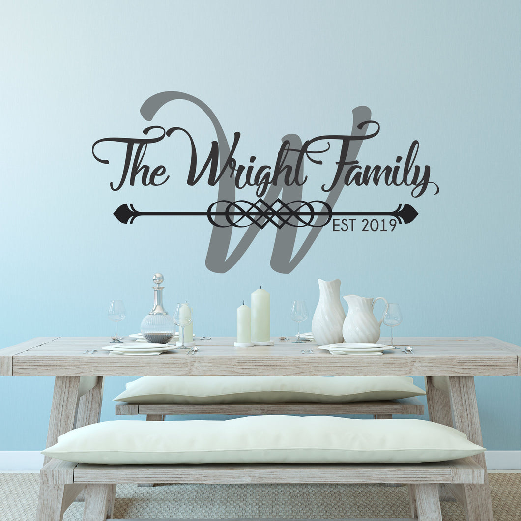 Family Name Wall Decal - Custom Family Name Decal - Family Name Sticker