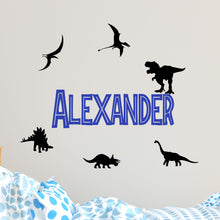 Load image into Gallery viewer, Dinosaur Sticker Dinosaur Wall Decal Name Sticker Name Wall Decal