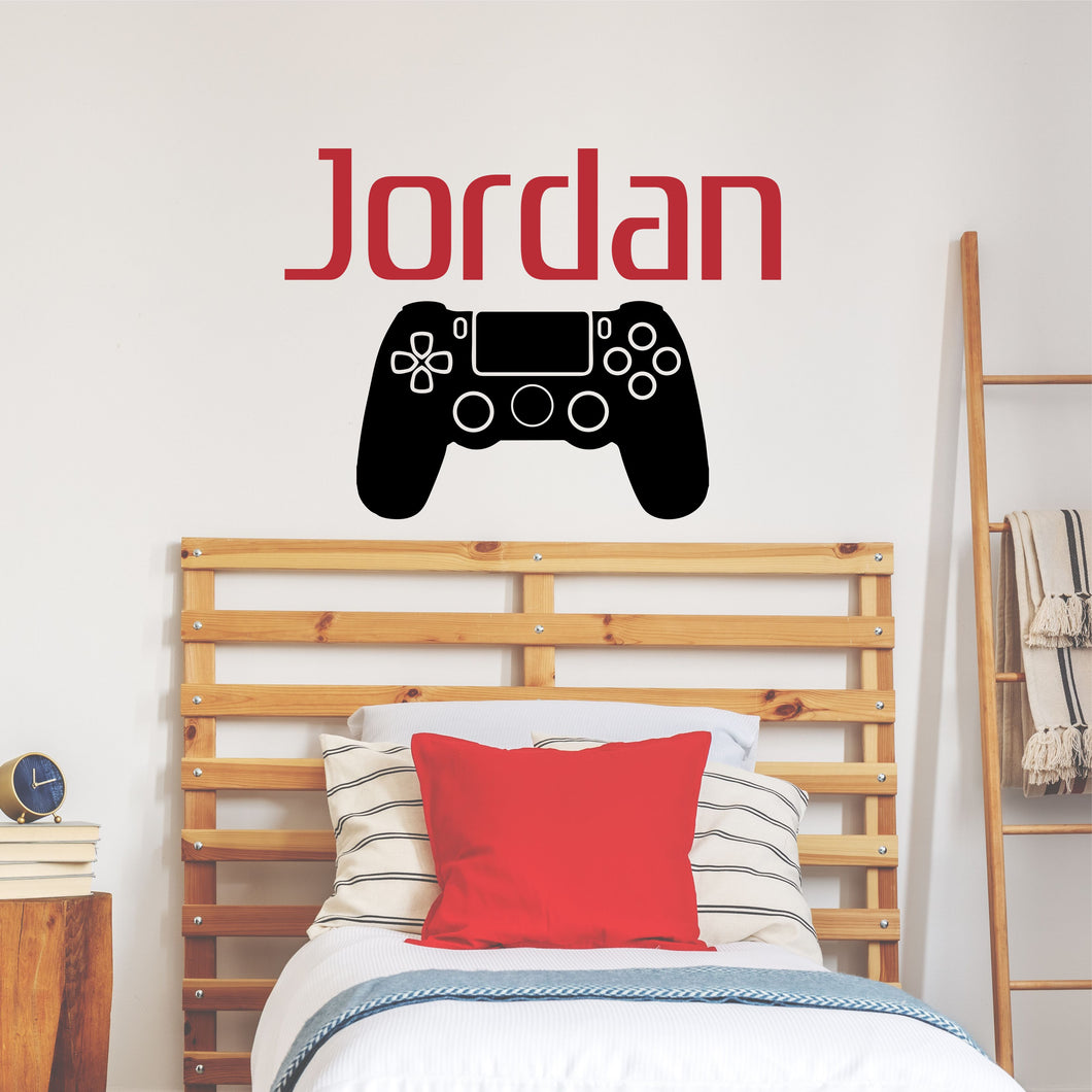 Personalized Name Gaming Controller Wall Decal