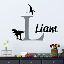 Load image into Gallery viewer, Dinosaur Sticker Dinosaur Wall Decal Name Sticker Name Wall Decal