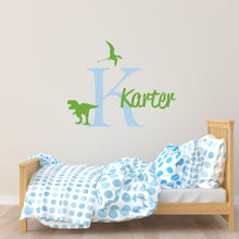 Load image into Gallery viewer, Dinosaur Sticker Dinosaur Wall Decal Name Sticker Name Wall Decal