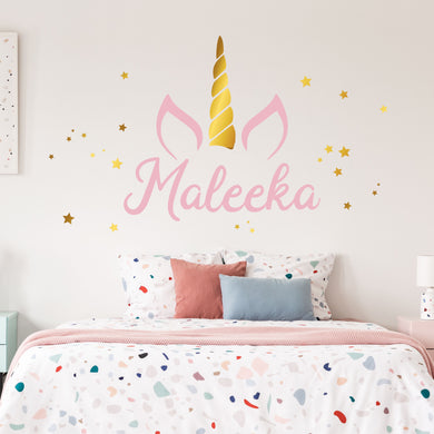 Unicorn Sticker Wall Decal Custom Name - Name Sticker - Name Decal