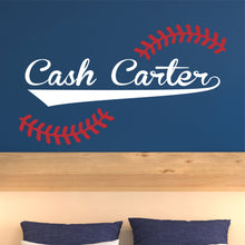Load image into Gallery viewer, Baseball Name Wall Decal Baseball Sticker Custom Name Personalized Name