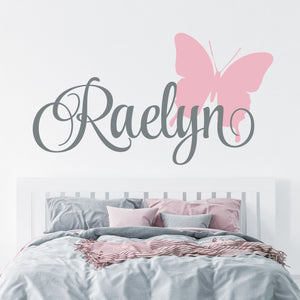 Personalized Name & Butterfly Wall Decal