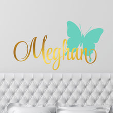 Load image into Gallery viewer, Personalized Name &amp; Butterfly Wall Decal