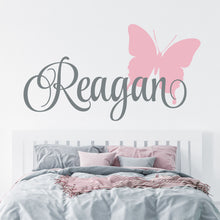 Load image into Gallery viewer, Personalized Name &amp; Butterfly Wall Decal