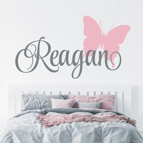 Personalized Name & Butterfly Wall Decal