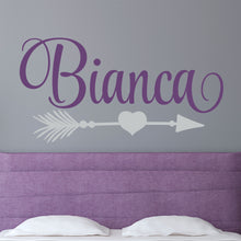 Load image into Gallery viewer, Personalized Name With Heart Arrow Wall Decal