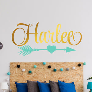 Personalized Name With Heart Arrow Wall Decal