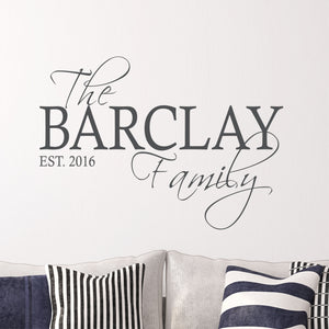 Family Name Wall Decal - Custom Family Name Decal - Family Name Sticker