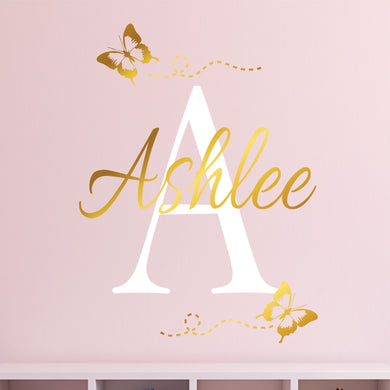 Butterfly Sticker Butterfly Decal Name Sticker Butterfly Name Wall Decal